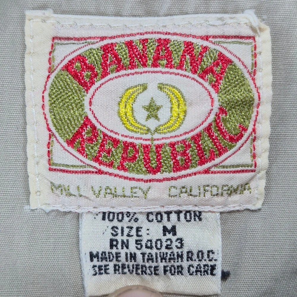 Vintage Banana Republic Safari‎ Vest Mens Medium Hooded Multi-Pocket Fishing